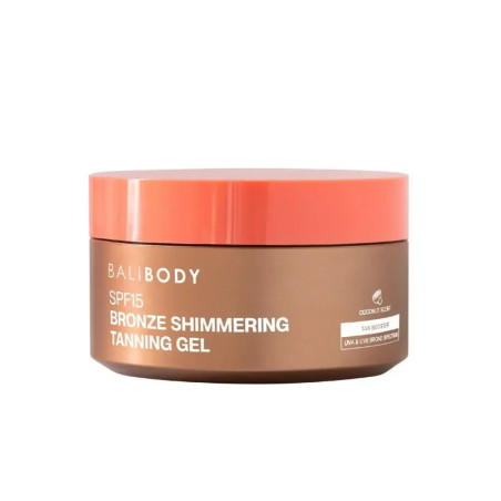 Bali Body Shimmering Tanning Gel SPF15 150ml — гель для засмаги з шимером, екстракт кореня моркви, соєва олія — упаковка