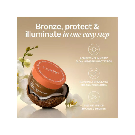 Bali Body Shimmering Tanning Gel SPF15 150ml — багатофункціональний засіб 3-в-1, захист SPF15, миттєве сяйво — вигляд товару
