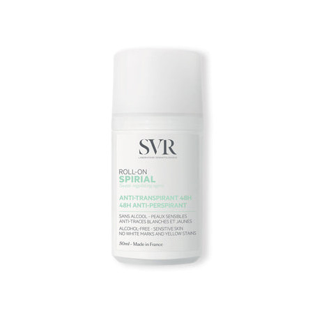 Дезодорант SVR Spirial Roll-On 48h 50ml — для чутливої шкіри, без спирту, антиперспірант, упаковка