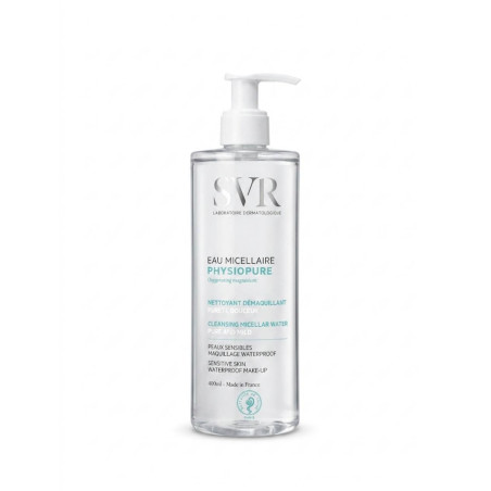 SVR Physiopure Eau Micellaire 400ml — очищувальна міцелярна вода для всіх типів шкіри, делікатне очищення без змивання — фото