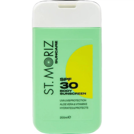 Лосьйон St.Moriz SPF 30 Body Sunscreen 200ml — захист від сонця, алое вера, вітамін Е, вигляд товару