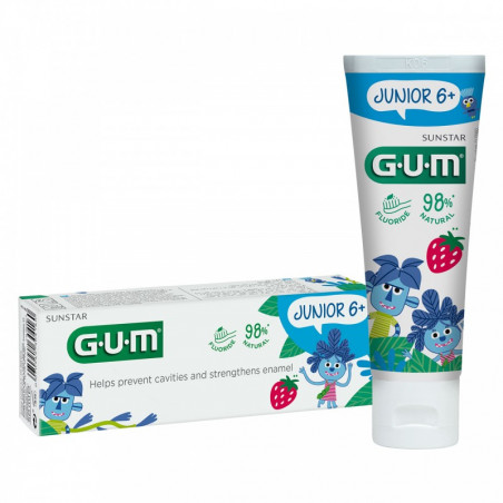 Дитяча зубна паста-гель від 6 до 12 років із смаком полуниці Gum Junior 50ml
