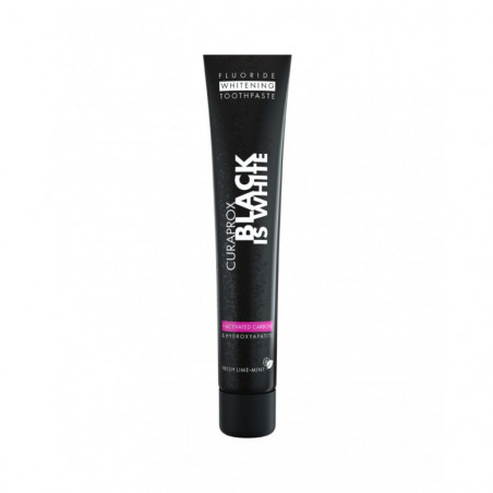 Відбілююча зубна паста з активованим вугіллям та смаком лайма Curaprox Black is White 90ml