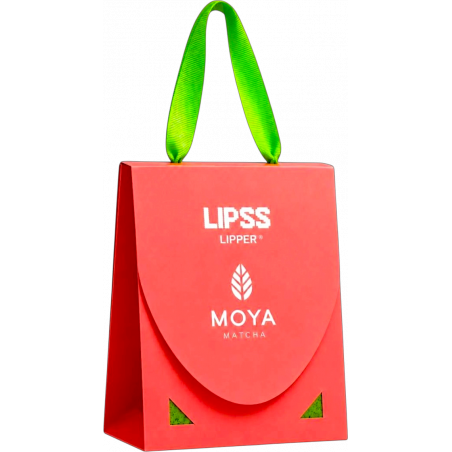 Лімітований набір LIPSS × MOYA MATCHA: блиск для губ темно-рожевий з ароматом матча-полуниця та 2 стіки японської матчі