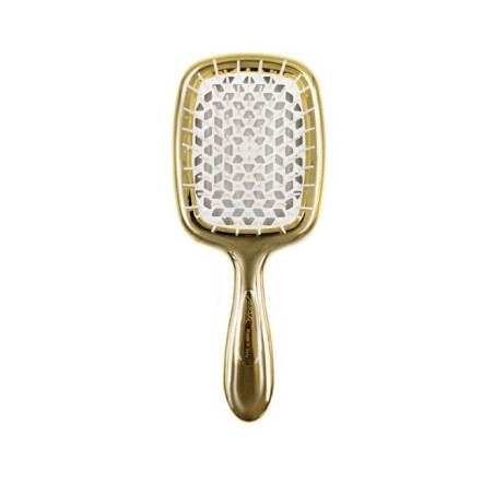 Щітка для волосся JANEKE SUPERBRUSH золото з білим — делікатний масаж, легке розплутування, не електризує, підходить для