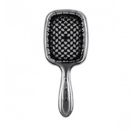 Щітка для волосся JANEKE SUPERBRUSH срібна з чорним — спеціально закруглені кінчики, делікатний масаж, не електризує — вигляд