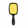 JANEKE SUPERBRUSH чорна з жовтим — щітка для волосся зі спеціально закругленими кінчиками зубців, делікатний масаж голови,