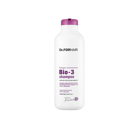 Шампунь Dr. FORHAIR Folligen Bio-3 500ml — екстракт стовбурових клітин пуповинної крові, фактори росту для регенерації волосся
