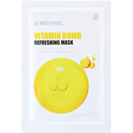 Тканинна маска Medi-Peel Vitamin Bomb Refreshing Mask 25ml — антиоксидантний догляд, гіалуронова кислота та ніацинамід,