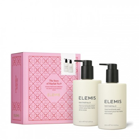 Набір для рук та тіла ELEMIS The Story of Mayfair 9 Gift Set — з лосьйоном та гелем на основі 9 ефірних олій — упаковка