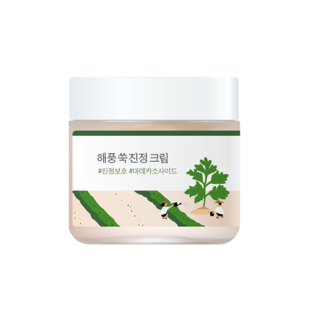 Заспокійливий крем Round Lab Mugwort Calming Cream 80 ml — для подразненої шкіри, з морським полином та комплексом 4-cica,