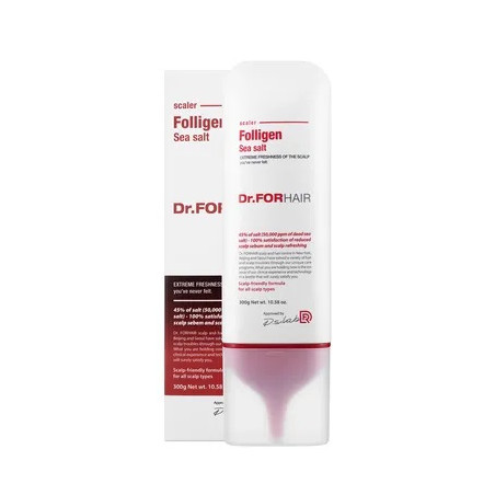 Dr FORHAIR Sea Salt Scaler 300g — відлущувальний пілінг для шкіри голови, сіль Мертвого моря, 45% солі, для жирної шкіри голови