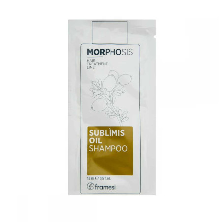 Шампунь Framesi Morphosis Sublimis Oil 15ml — делікатне очищення, зволоження, масла аргани та пасифлори — вигляд товару