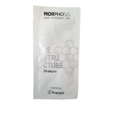 Шампунь Framesi Morphosis Restructure 15ml — відновлення структури, ферментований рис, колаген, пептиди — вигляд товару