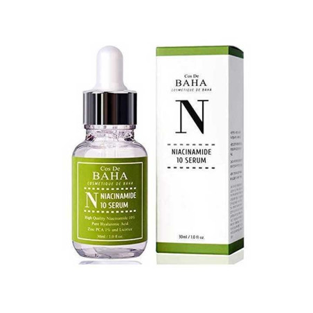 Регенеруюча сироватка Cos De Baha 10% Niacinamide with Zinc 30ml — з ніацинамідом 10% та цинком 1%, для жирної та пігментованої