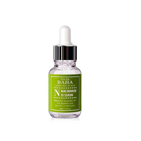 Регенеруюча сироватка Cos De Baha 10% Niacinamide with Zinc 30ml — на основі соку алое, зменшує запалення та гіперпігментацію,