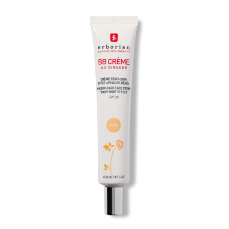 Тонуючий BB-крем Erborian BB Cream au Ginseng SPF20 NUDE 40ml — з екстрактом женьшеню, для всіх типів шкіри — вигляд товару