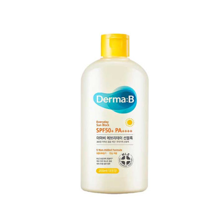 DermaB Everyday Sun Block SPF50+ 200ml — сонцезахисний крем для обличчя та тіла, технологія MLE, екстракт опунції, гуарана,