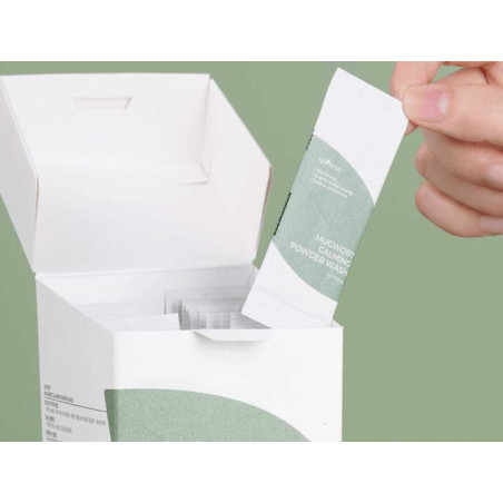 IsNtree Mugwort Calming Powder Wash 1g — ніжне очищення пор, регулювання себуму, чорні точки, чутлива шкіра — вигляд товару