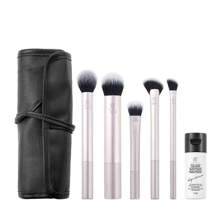 Real Techniques Limited Edition Soft Radiance Total Face Makeup Brush Set 7 — пензлик RT 447, RT 220, RT 442, скошений пензлик