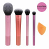 Real Techniques Everyday Essentials 5 Pieces — пензель для рум'ян RT 400, спонж Miracle Complexion Sponge, рівномірне нанесення