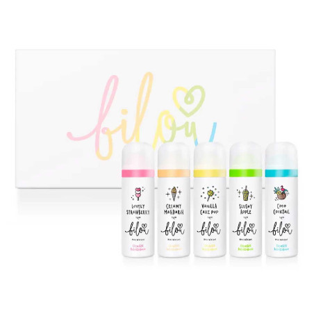 Подарунковий набір Bilou Rainbow Set (5*50ml) — 5 кольорових пінок, різноманітні аромати, делікатне очищення — упаковка