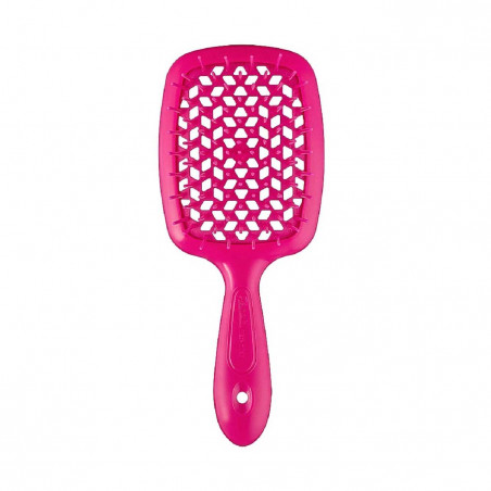 Щітка для волосся JANEKE SUPERBRUSH SMALL рожева з рожевим — делікатний масаж, не електризує, для всіх типів волосся, гнучкі