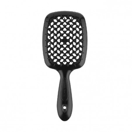 Щітка для волосся JANEKE SUPERBRUSH SMALL чорна — делікатний масаж, не електризує, для всіх типів волосся, гнучкі нейлонові