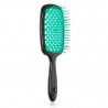 Щітка для волосся JANEKE SUPERBRUSH чорна з бірюзою — делікатний масаж, не електризує, для всіх типів волосся, гнучкі нейлонові