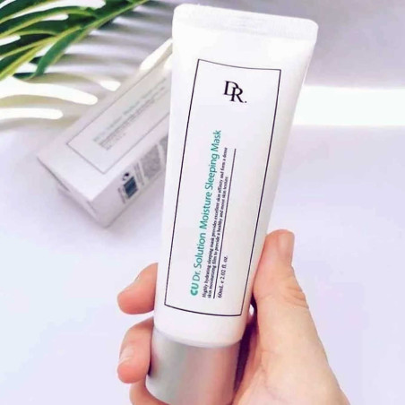 Космецевтична омолоджувальна нічна маска CU SKIN Dr Solution Moisture Sleeping 60ml — інтенсивне зволоження, підтягування овалу