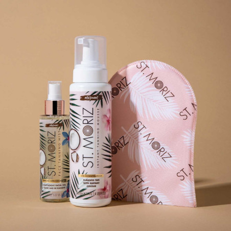 Автобронзатор-мус St. Moriz Coconut Instant Tanning Mousse Medium 300ml — гладка шкіра як шовк, без смуг, тривалість 3-7 днів —