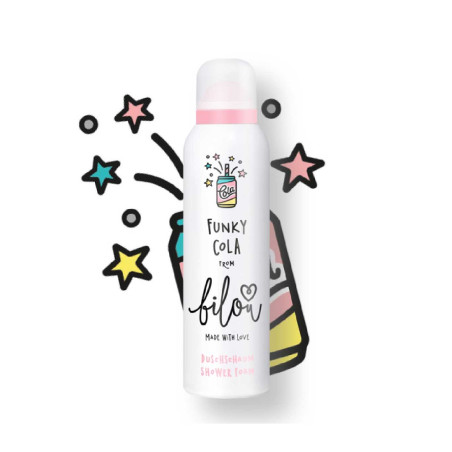 Пінка для душу Bilou Funky Cola Shower Foam 200 ml — повітряна текстура, не сушить шкіру, без шкідливих компонентів — вигляд