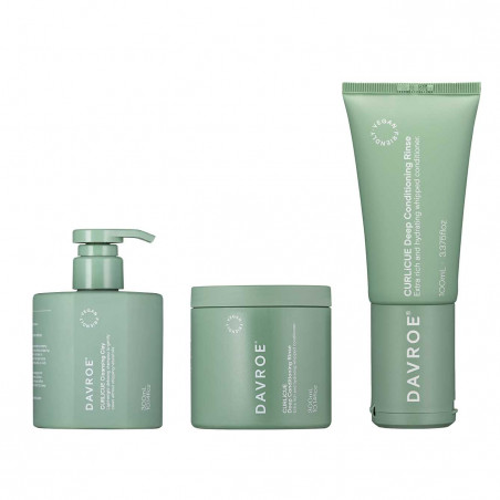 Лімітований набір Davroe Curlicue Cleansing Clay Set 4 шт — веганський детокс для кучерявого волосся, без сульфатів — вигляд
