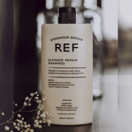 Професійний глибоко відновлювальний веганський шампунь REF Ultimate Repair Shampoo 285ml — на основі органічних олій, для