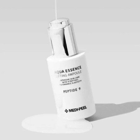 Medi-Peel Peptide 9 Aqua Essence Lifting Ampoule 50ml — насичена гелева текстура, розгладжування складок, підвищення тургору —