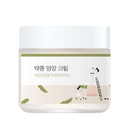 Поживний крем Round Lab Soybean Nourishing Cream 80ml — екстракт чорних соєвих бобів, цераміди, аденозин, пантенол — упаковка