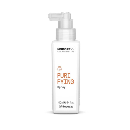 Спрей проти лупи Framesi Morphosis Purifying Spray 100ml — олія лимону, чайного дерева, кипарису, імбир, ладан — упаковка