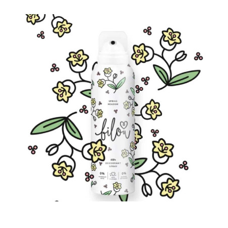 Дезодорант-спрей Bilou Deodorant Spray Spring Meadow 150ml — надійний захист від запаху поту до 48 годин, без алюмінію —
