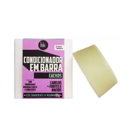 Сухий кондиціонер для кучерявого волосся Lola Cosmetics Condicionador Em Barra Cachos 65g — з кокосовою олією, акваселіном,