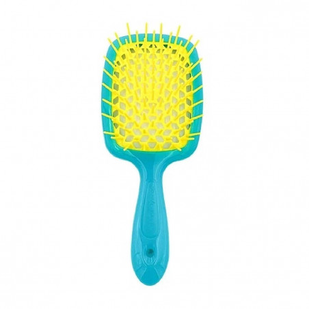 Щітка для волосся JANEKE SUPERBRUSH SMALL голуба з жовтим — делікатний масаж голови, легке розплутування, не електризує, для