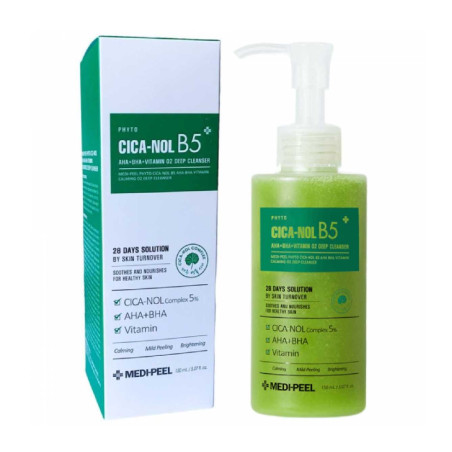 Киснева пінка для вмивання Medi-Peel Phyto CICA-Nol B5 AHA BHA Vitamin Calming O2 Deep Cleanser 150ml — екст. центели, кислоти,