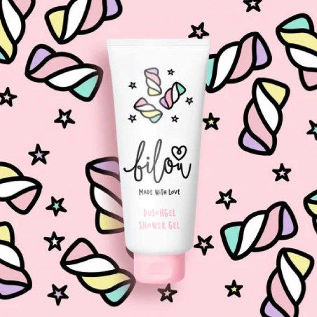 Bilou Chewy Sweets Shower Gel 200ml — солодкий аромат, м'яко очищує та доглядає за шкірою, живить, пом'якшує — текстура