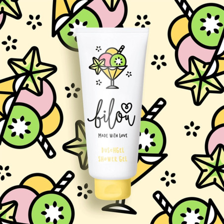 Bilou Tropical Kiwi Shower Gel 200ml — очищує, живить, зволожує шкіру, густа піна, підбадьорлює, освіжає — текстура