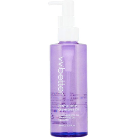 VVbetter Gentle Deep Cleansing Oil 200ml — гідрофільна олія для глибокого очищення обличчя, олії соняшника, жожоба, ніацинамід