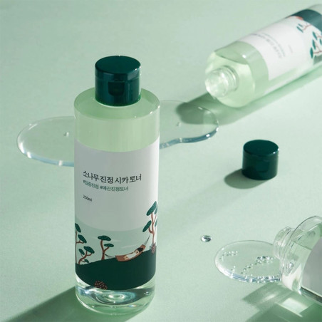 Заспокійливий тонер Round Lab Pine Calming Cica Toner 250ml — заспокоєння та тонізація, боротьба з недосконалостями шкіри —
