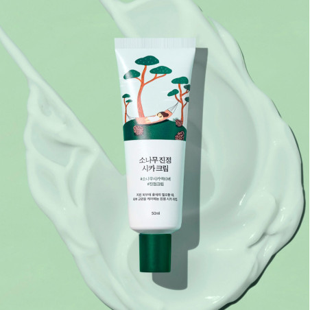 Заспокійливий крем Round Lab Pine Calming Cica Cream 50ml — чутлива, жирна, проблемна шкіра, боротьба з акне — вигляд товару