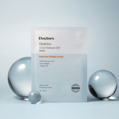 Тканинна маска Doctors Hyalcica Total Moisture 10 D Mask Pack 20g — гіалурон. кислота, аденозин, пантенол, алантоїн, центела —