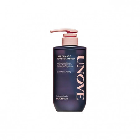 Unove Deep Damage Repair Shampoo 500ml — відновлення пошкодженого волосся, гідролізований молочний білок та кератин, зволоження