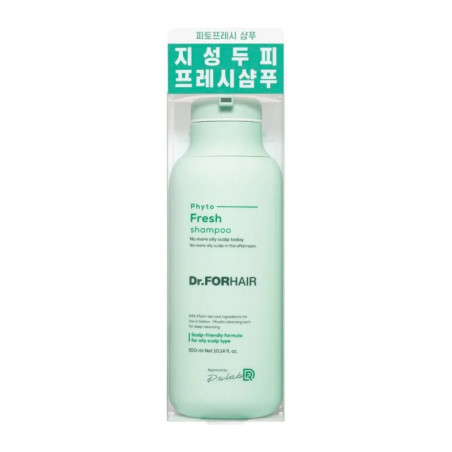 Dr FORHAIR Phyto Fresh Shampoo 300ml — міцелярний шампунь, жирна шкіра голови, бамбукова вода, бета-глюкан — вигляд товару