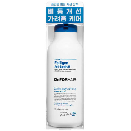 Dr FORHAIR Folligen Anti-Dandruff Shampoo 300ml — трихологічний шампунь від лупи, біотин, комплекси TECABIOME, Herb-Coo —